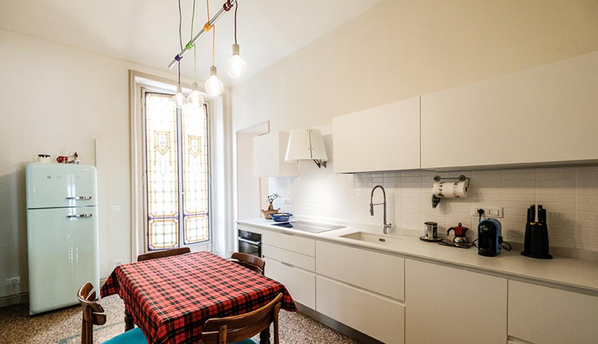 Cucina moderna con dettagli retrò